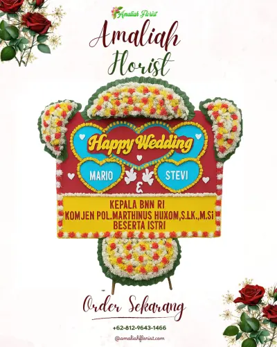 Karangan Papan Bunga Pernikahan di Cugenang